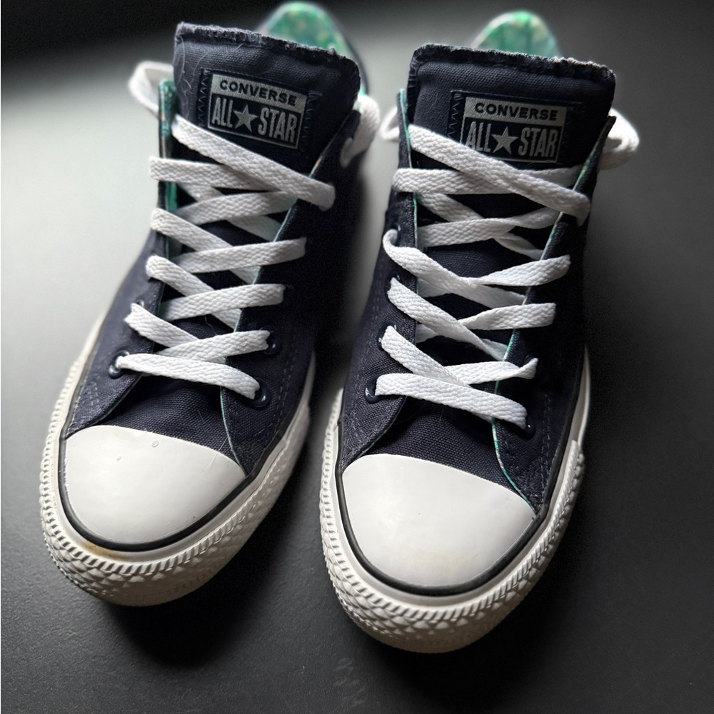 Converse Dark Blue and White Canvas Sneakers